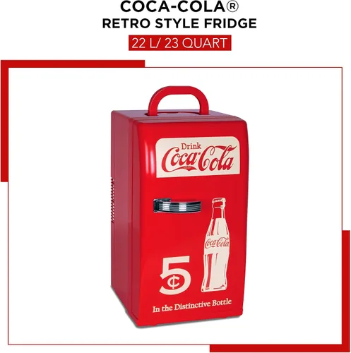 Vista 5 de Coca Cola Koolatron, refrigerador retro, Rojo