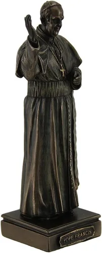 Vista 2 de Zeckos Estatua decorativa bronceada del obispo de Roma del Papa Francisco