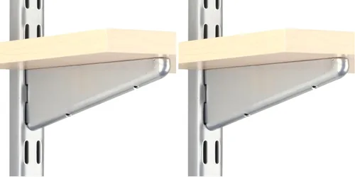 Vista 2 de Knape & Vogt John Sterling Dual Trak - Soporte de estante de madera ajustable, 7 pulgadas, platino, 0122-7PM