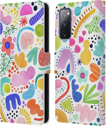 Vista 105 de Head Case Designs Officially Licensed Ninola Brushstrokes Black Summer Patterns Leather Wallet Case Compatible with Samsung Galaxy A07 4G