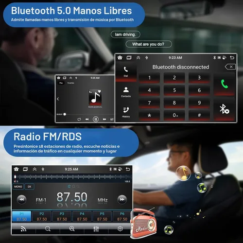 Vista 8 de Estéreo de coche de 4 GB+64 GB para Jeep Wrangler Radio 2007-2018 Brújula Dodge Ram 1500 2500 3500 con CarPlay Android Auto 7 "Pantalla táctil Radio