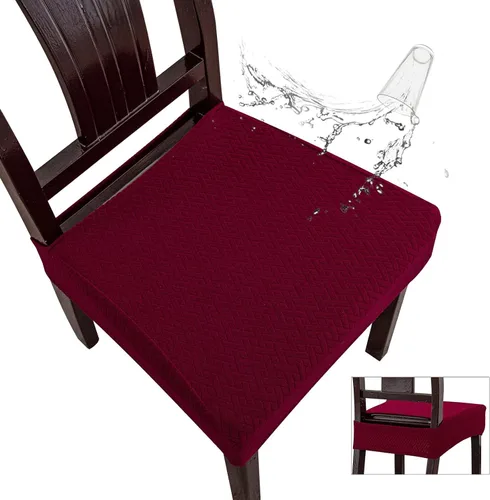 Vista 17 de Genina Fundas de asiento impermeables para sillas de comedor (2 unidades, con abertura trasera, beige)