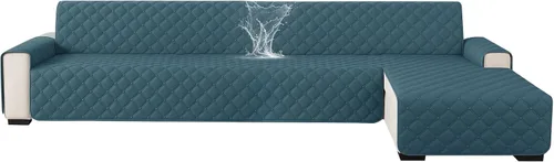 Vista 12 de XINEAGE Fundas 100% impermeables para sofá modular en forma de L, reversible, lavable, con botones de chaise plum flower, protector de muebles
