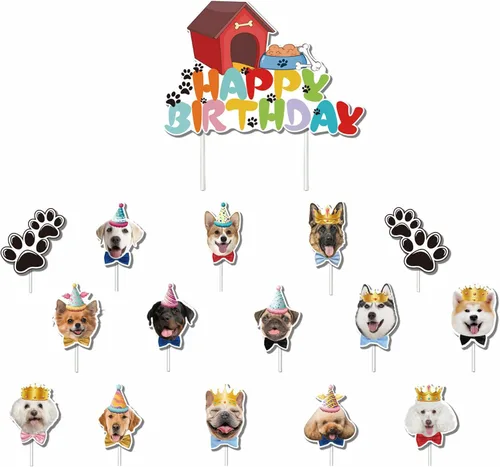 Vista 7 de TSJ 16 adornos para cupcakes de gato, decoración de pastel de cumpleaños para gatos, decoración de fiesta temática de gatitos, palitos para pastel