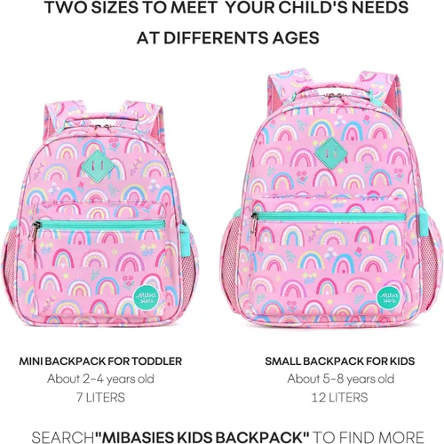 Vista 7 de mibasies Mochila escolar para niñas y niños, mochila escolar para preescolar y primaria.., Arco iris, Mochilas Daypack