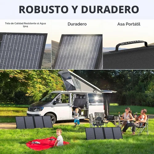 Vista 4 de Generador Solar con Paneles, EnginStar Generador Solar de 300W con Panel Solar de 60W, Banco de Energía Portátil de 80000mAh con Enchufe AC para Uso