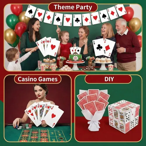 Vista 4 de Bedwina Naipes gigantes jumbo, cartas de juego de letras grandes para personas mayores, niños y adultos, baraja divertida de juegos de cartas