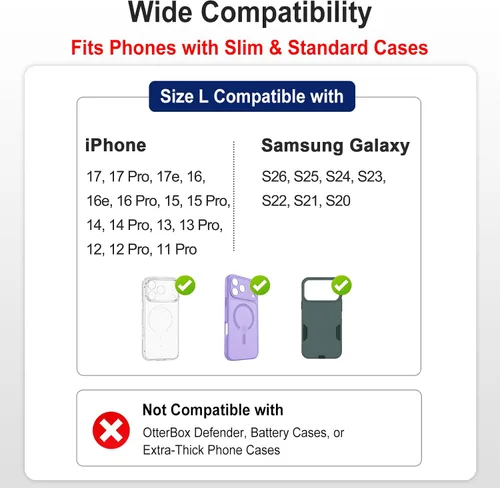 Vista 2 de Funda para teléfono celular ykooe con clip para cinturón y tarjetero Negro