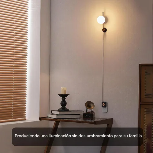 Vista 5 de L LOHAS LED Las luces nocturnas se enchufan a la pared, luz nocturna Negro dorado