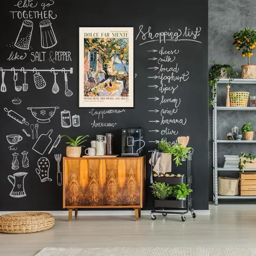 Vista 8 de Pósteres de lienzo de moda de la costa italiana de Amalfi, Italia, vino, comida, fruta, arte de pared, arte de pared de Al Fresco, cita para amantes