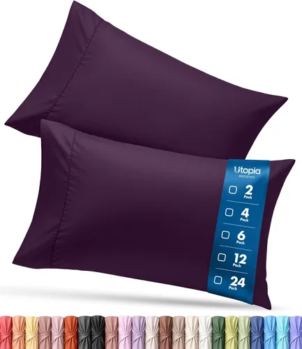 Vista 33 de Utopia Bedding - Juego de 2 fundas de almohada tamaño estándar, con cierre de sobre, tela de microfibra cepillada suave, resistentes al encogimiento