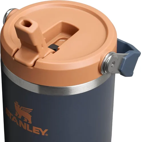 Vista 2 de STANLEY IceFlow 2.0 - Vaso con pajilla abatible con asa, 30 onzas, tapa giratoria y popote abatible, botella de agua resistente a fugas, acero