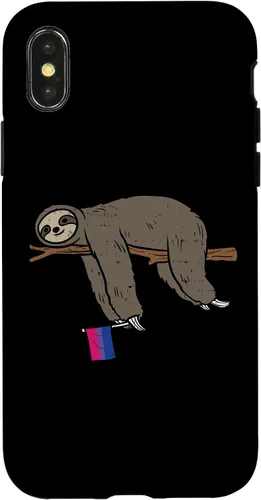 Vista 4 de Funda de regalo para iPhone 13 Pro Bisexual Pride Flag Lazy Sloth Bi LGBTQ Animal Lover