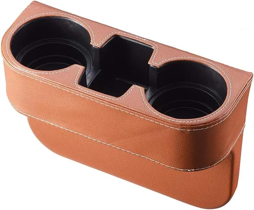 Vista 9 de BEIGE Organizador Multifuncional de Portavasos para Automóvil Organizador de Asiento de Automóvil Rellenador de Espacios Almacenamiento de Botellas