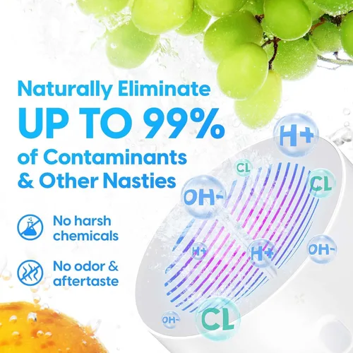 Vista 3 de AquaPure Limpiador de frutas y verduras – Lavadora de productos impermeable con función de electrólisis, lavadora portátil de frutas y verduras