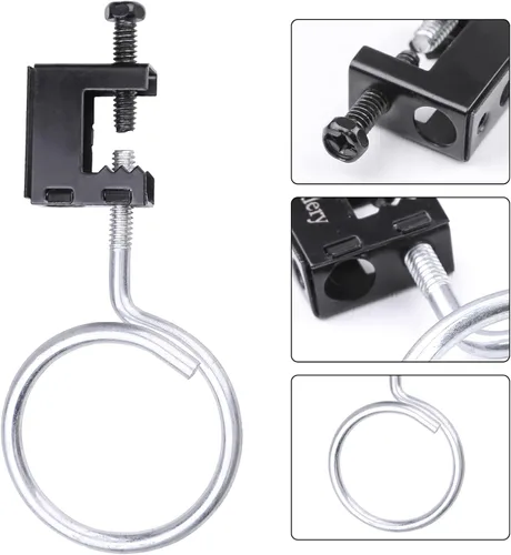 Vista 2 de 50 abrazaderas de haz de 1/4" x 20 con anillos de brida roscados de 2" de diámetro, para cable de bajo voltaje soporte y sistema de gestión