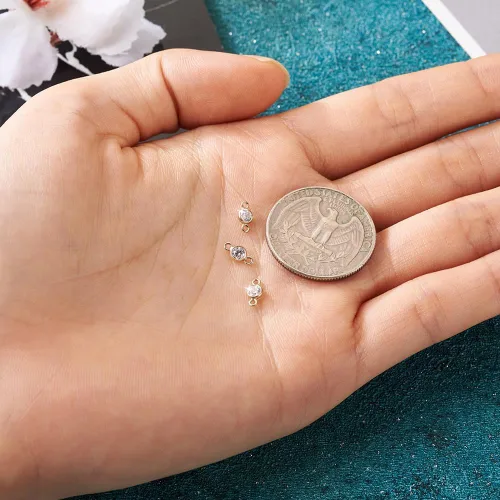 Vista 4 de Mega Pet Conectores de eslabones de circonita cúbica, Zirconia cúbica Latón, Circonita Cúbica