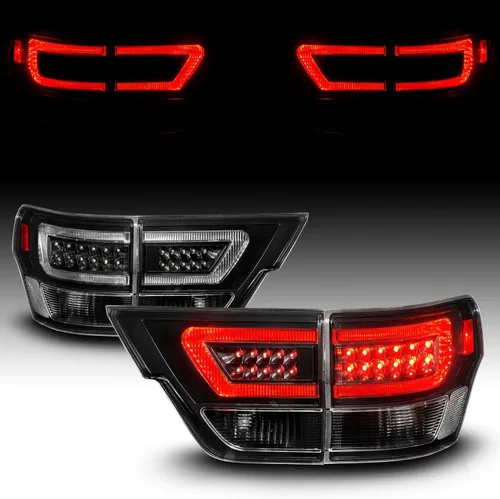 Vista 7 de AmeriLite Juego de luces traseras de repuesto para Jeep Grand Cherokee WK2 2011-2013, color negro, lado del pasajero y del conductor