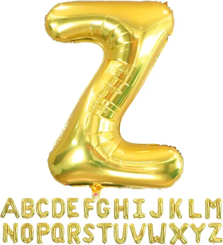 Vista 13 de Globos dorados de la letra A de 40 pulgadas, globos grandes del alfabeto A, helio dorado, de papel de aluminio de mylar, para decoración