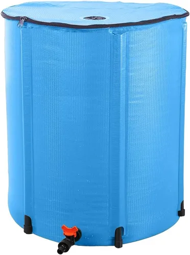 Vista 10 de Depósito de agua plegable de 50 galones, tanque de almacenamiento de agua portátil, sistema de recolección de agua de lluvia, contenedor de captador