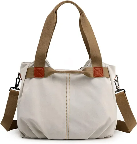 Vista 10 de FANDARE Bolso bandolera de lona para mujer, estilo vintage, bandolera