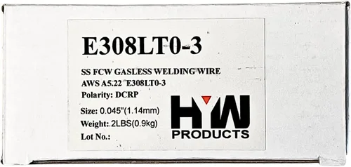Vista 4 de E308LT0-3 Acero inoxidable con núcleo de flujo sin gas 0.045" Alambre de soldadura Rollo de 2 libras