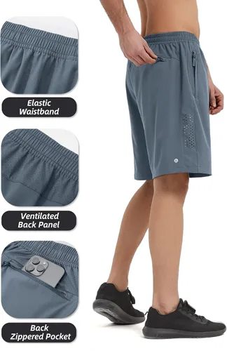 Vista 4 de HIFEOS Pantalones cortos deportivos para hombre, pantalones cortos de entrenamiento para correr, tenis, gimnasio, 5, 7, 9 pulgadas, cómodos