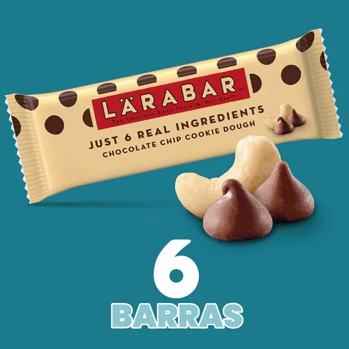 Vista 3 de Larabar Barras de masa de galletas con chispas de chocolate, veganas, sin gluten, 6 barras