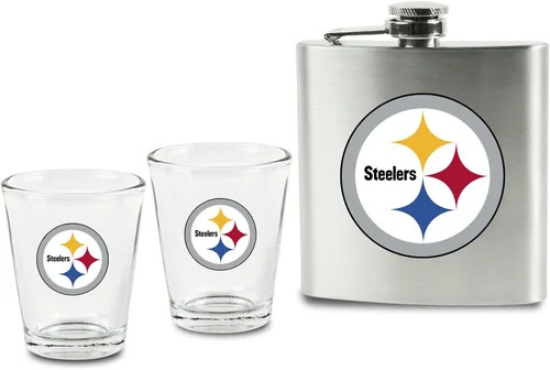 Vista 9 de Juego de vasos de chupito y petaca de acero inoxidable de la NFL
