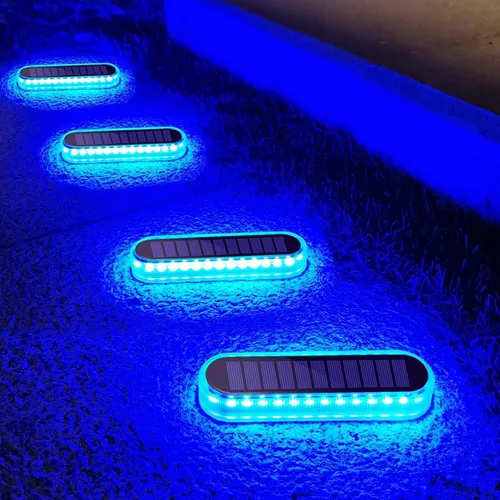 Vista 10 de Lacasa 4 unids Lámpara de pie solar al aire libre blanco cálido 2700K 40LM LED luz solar al aire libre decoración de patio IP68 impermeable Auto