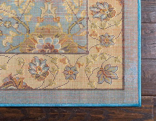 Vista 9 de Unique Loom Espahan Collection - Alfombra de área Cape Cod (2 pies 2 pulgadas x 3 pies 1 pulgada, rectangular, azul/negro)