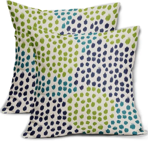 Vista 91 de Sweetshow Juego de 2 fundas de almohada de 16 x 16 pulgadas, diseño bohemio, con diseño de lunares, moderno y moderno, para exteriores, decorativas