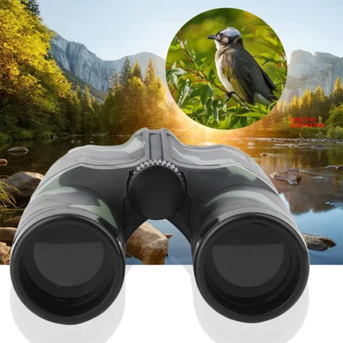 Vista 6 de Prismáticos de aventura 4 x 35 para adultos y niños, prismáticos portátiles para observación de aves, teatro y conciertos, caza y deporte, viajes