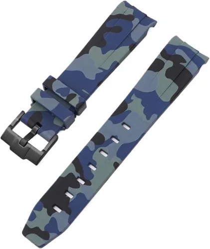 Vista 25 de Correa de camuflaje para Omega Moon Curvo Extremo Pulsera de goma de silicona Hombres Mujeres Sport Watch Band Accesorio 0.787 in