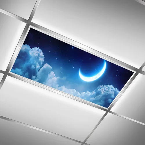Vista 16 de Cubiertas de luz fluorescente para decoración de aula, cocina, oficina, azul cielo claro, flecha de corazón blanco, elimina el deslumbramiento