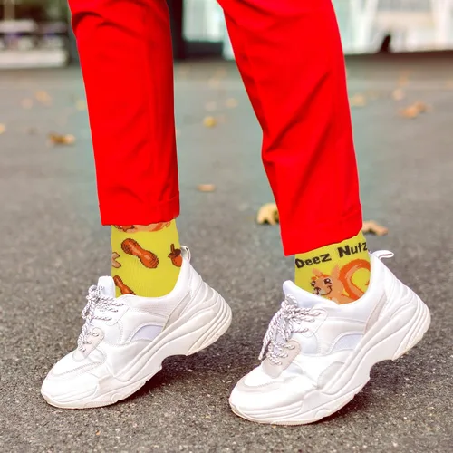 Vista 7 de TC9SOCKS Funny Socks Deez Nuts Meme Socks Squirrel Lovers Socks Fun Socks Unisex Funky Socks Casual Dress Socks