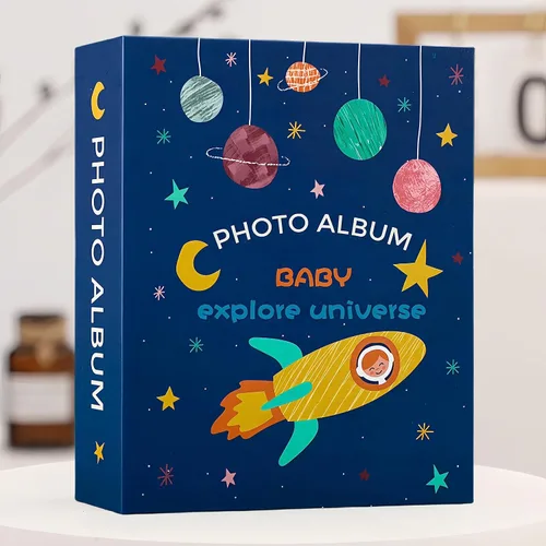 Vista 6 de Álbum de fotos de 4 x 6 pulgadas, paquete de 2 álbumes de fotos pequeños para bebés, cargador superior, cada mini álbum de fotos tiene capacidad