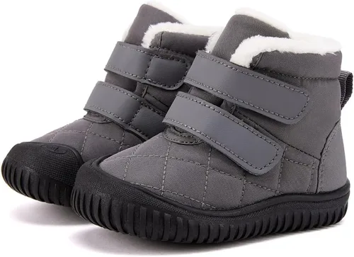 Vista 42 de BMCiTYBM Botas de nieve para bebés y niños pequeños, zapatos de invierno para niños y niñas, zapatos de bebé de piel sintética para clima frío