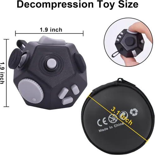 Vista 2 de UOOEFUN Mini Cubo de Juguetes Fidget, Cubo de Juguetes de 12 Lados para Aliviar el Estrés, Ansiedad, Depresión, Autismo para Niños y Adultos, Mejora