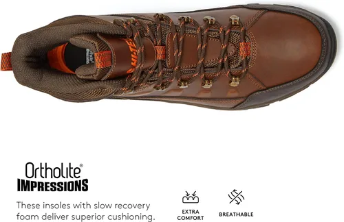 Vista 4 de HI-TEC Acadia WP - Botas de senderismo de cuero impermeables para hombre ligeras transpirables para mochileros y senderos