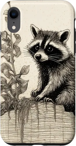 Vista 25 de Minimalistic Plant Draw Racoon Case for iPhone 17