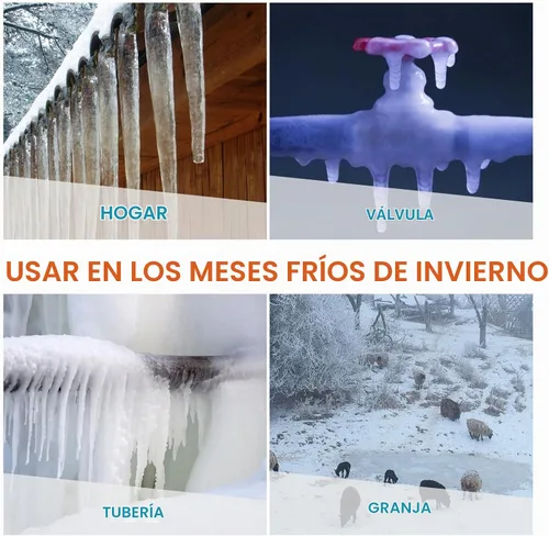 Vista 8 de Cupohus - Cinta térmica de 3 pies para tuberías de agua con termostato