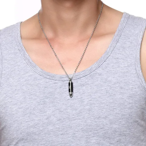 Vista 2 de 2PCS Cremation Jewelry for Ashes for Pet Dog Cat Paw Print Pendant Urn Necklace for Ashes for Men Stainless Steel Memorial Necklace Cremation