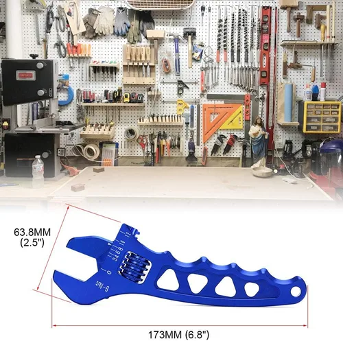 Vista 4 de PTNHZ AN Llave ajustable de aluminio ligero AN3-AN12 Llave de herramienta de montaje de manguera (azul)