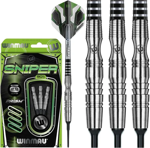 Vista 7 de Winmau Darts - Sniper Wildcats Blackout - 90% Tungsten Soft Tip Darts - Includes Dart Flights and Shafts