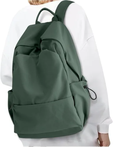 Vista 9 de Mochila Escolar Mochila de Día Casual Negra Bolso para Libros, A-Negro, Grande