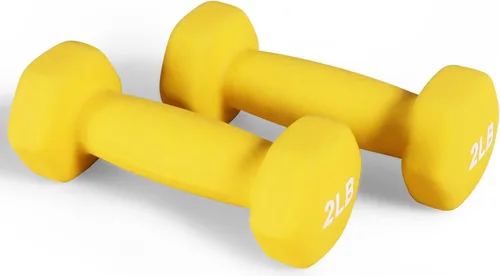 Vista 2 de Fitvids Neoprene Dumbbell Hand Weights, Anti-Slip, Anti-roll, Hex Shape Colorful, Pair or Set with Stand