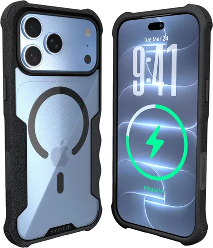 Vista 52 de Smartish Funda MagSafe, Gripzilla, agarre resistente, negro para iPhone 12 traje de noche negro