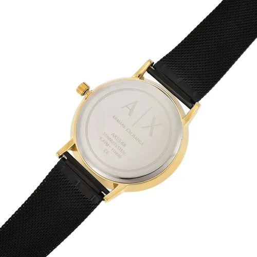 Vista 5 de Armani Exchange - Reloj de cuarzo de acero inoxidable con correa de piel para mujer