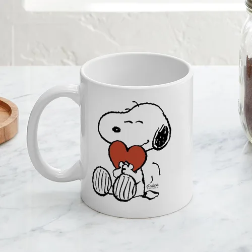Vista 5 de CafePress Snoopy On Heart Mugs 11 oz (325 ml) Ceramic Coffee Mug